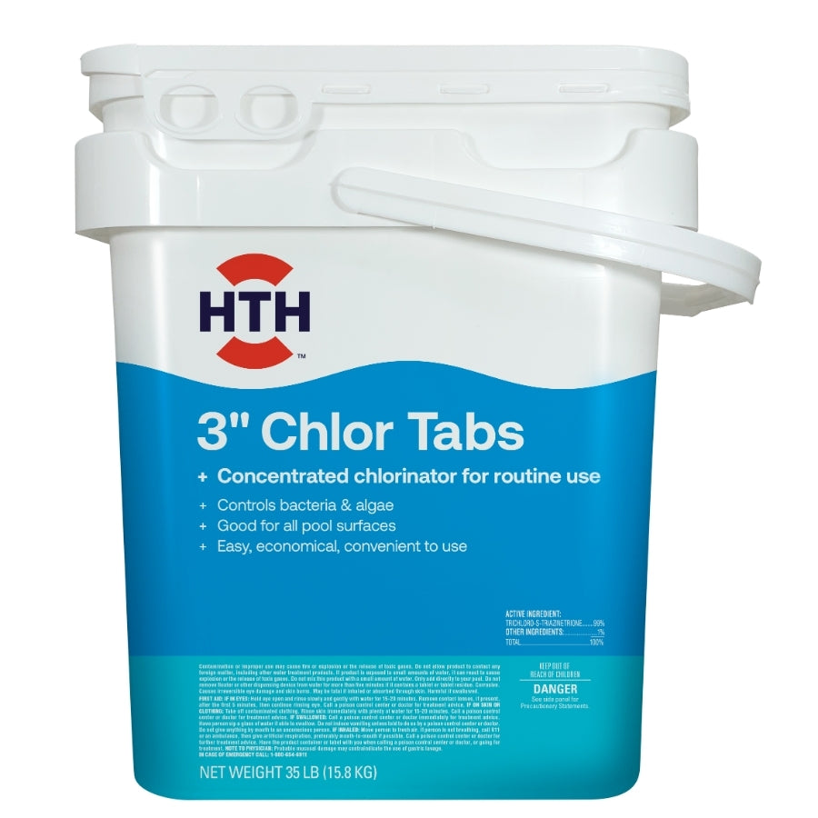 HTH 3 inch chlor tabs 35 lb bucket