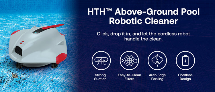 HTH™ above ground pool robotic cleaner feature highlights