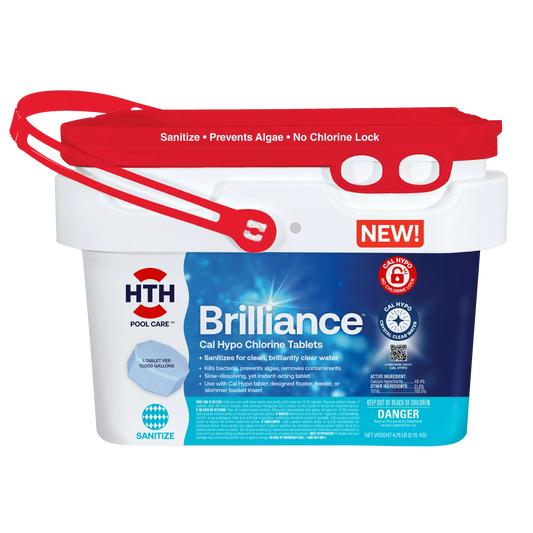 front of hth brilliance cal hypo chlorine tablets