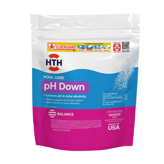 hth pool ph decreaser 5 lb pouch front