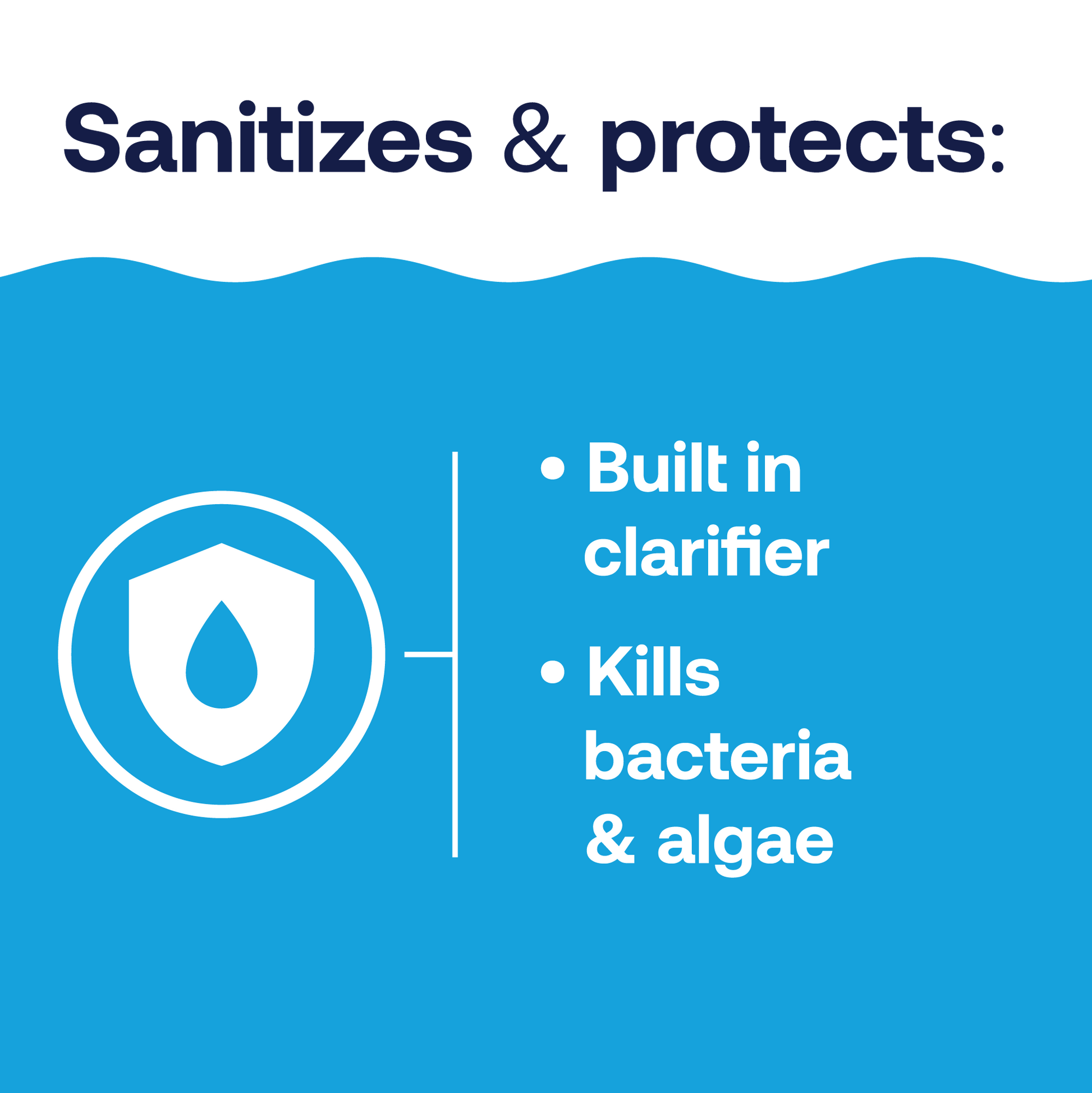 Sanitizer additional benefits - clarifies and kills algae