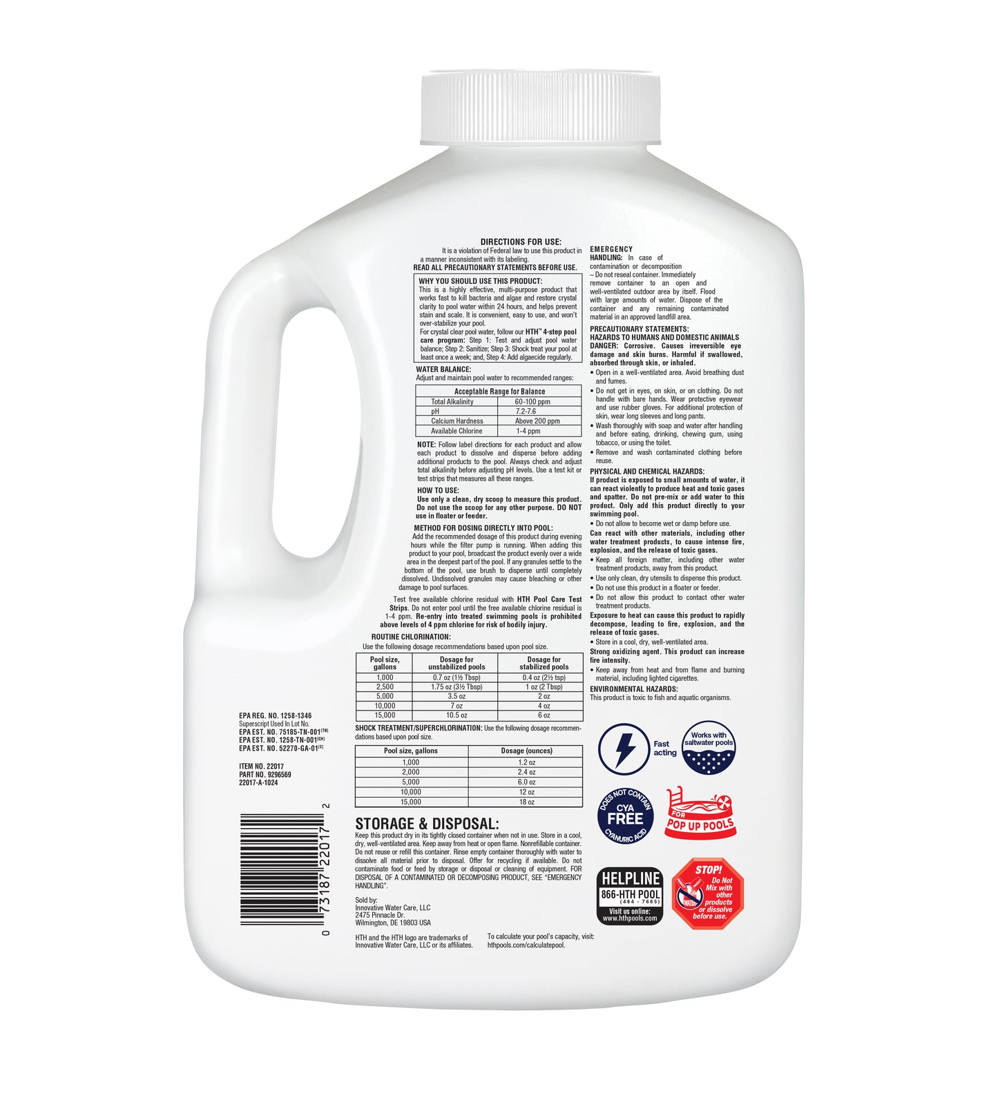 HTH™ Pool Care Chlorine Granules Ultra: Granular Chlorine