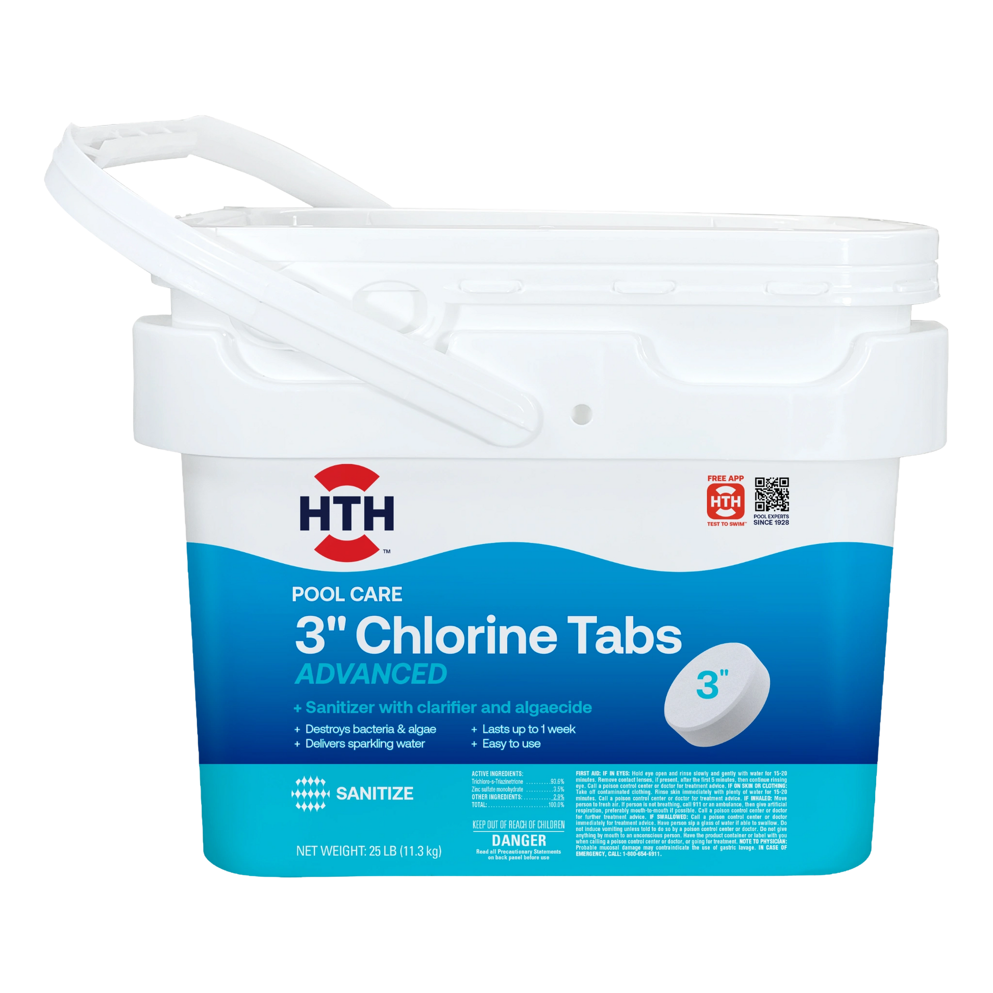 advanced 3 inch chlorine tablets 25 lb package front