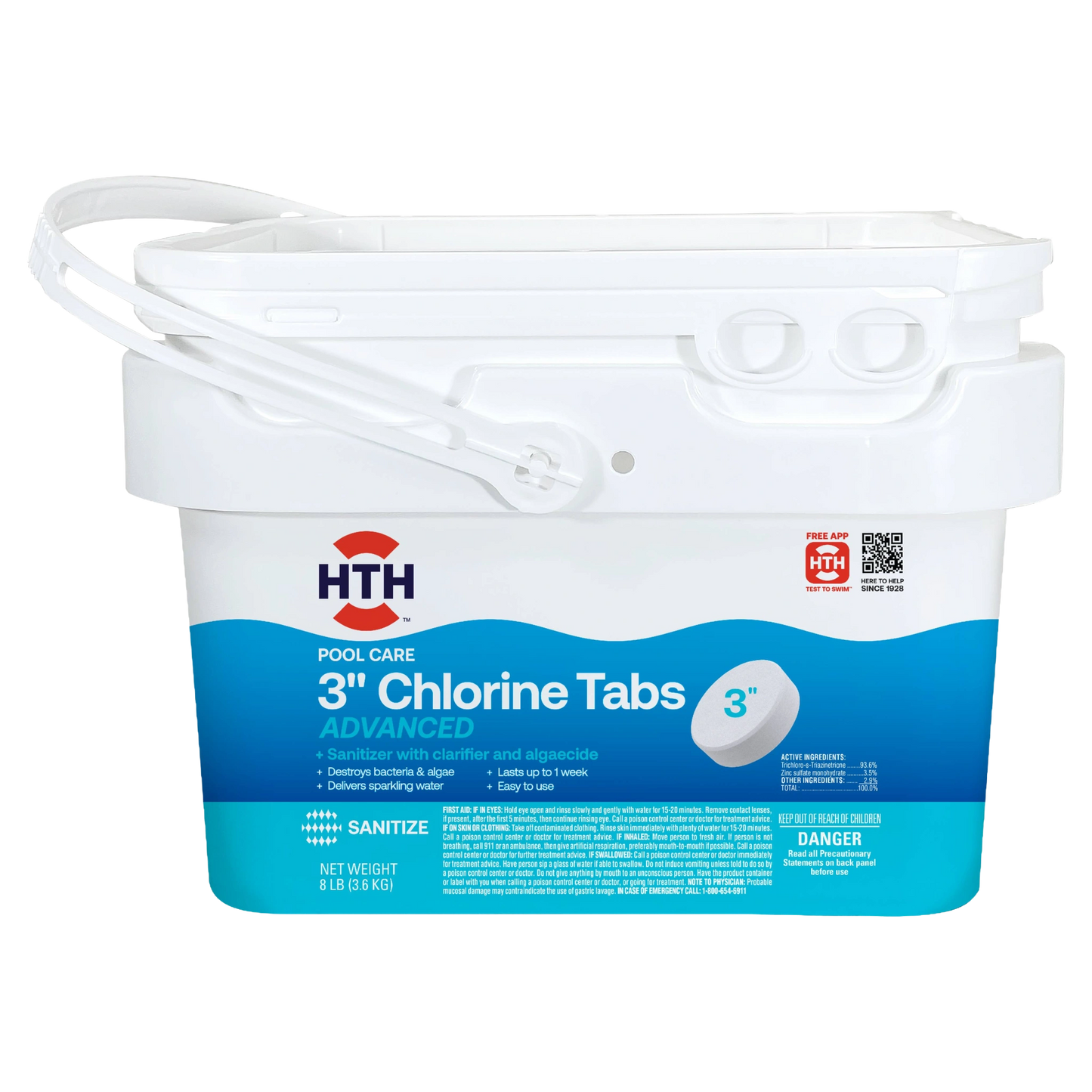 advanced 3 inch chlorine tablets 8 lb package front