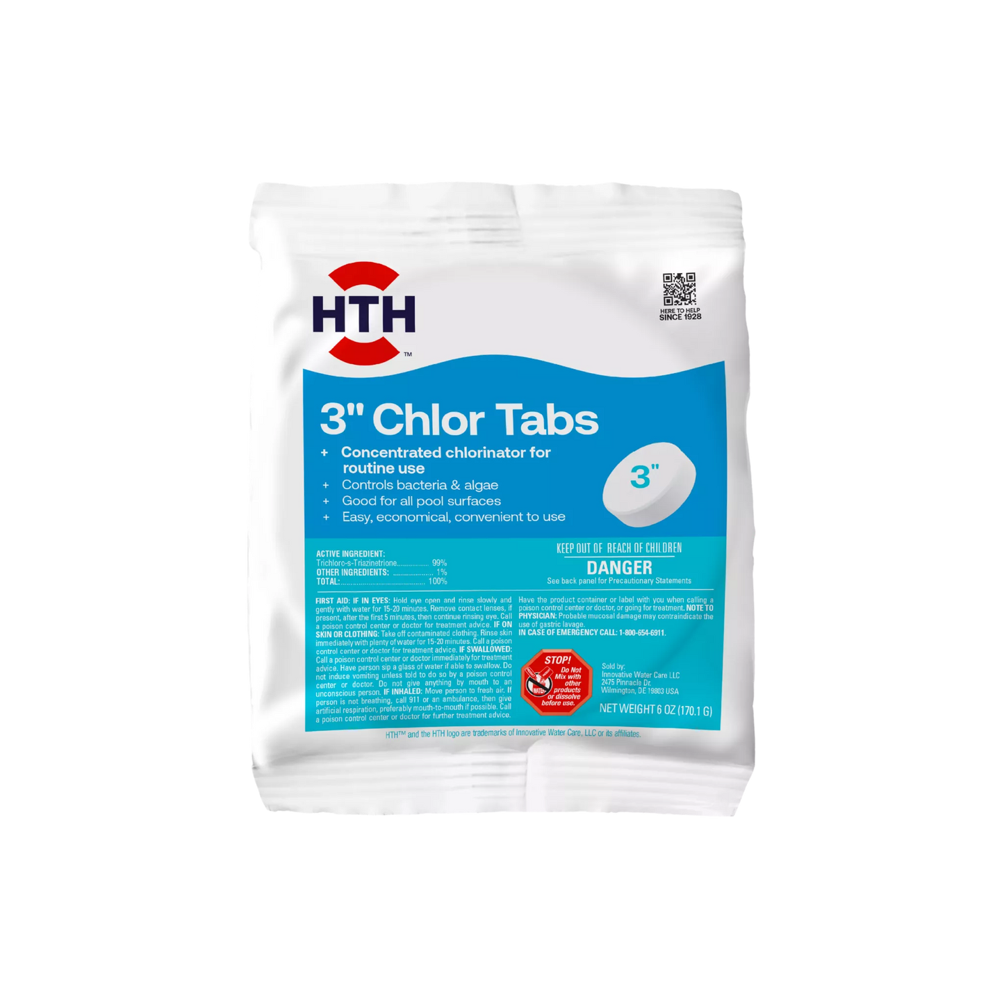 hth 3 inch chlorine tabs 6 oz package