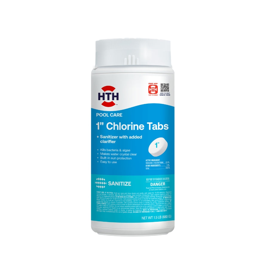 1 inch chlorine tabs 1.5 lb front of bottle