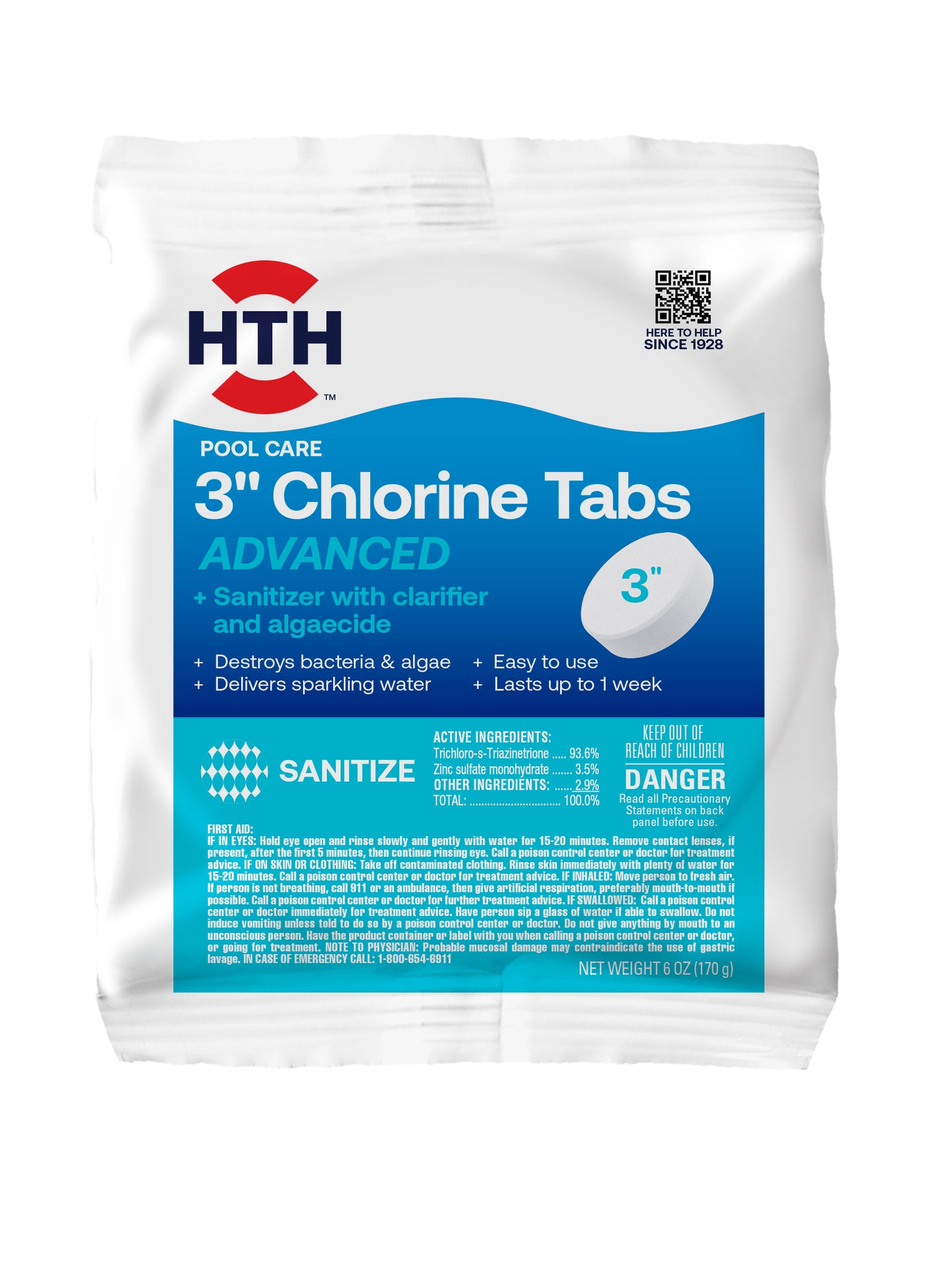 HTH™ Pool Care 3" Chlorine Tabs Advanced: Chlorine Tab