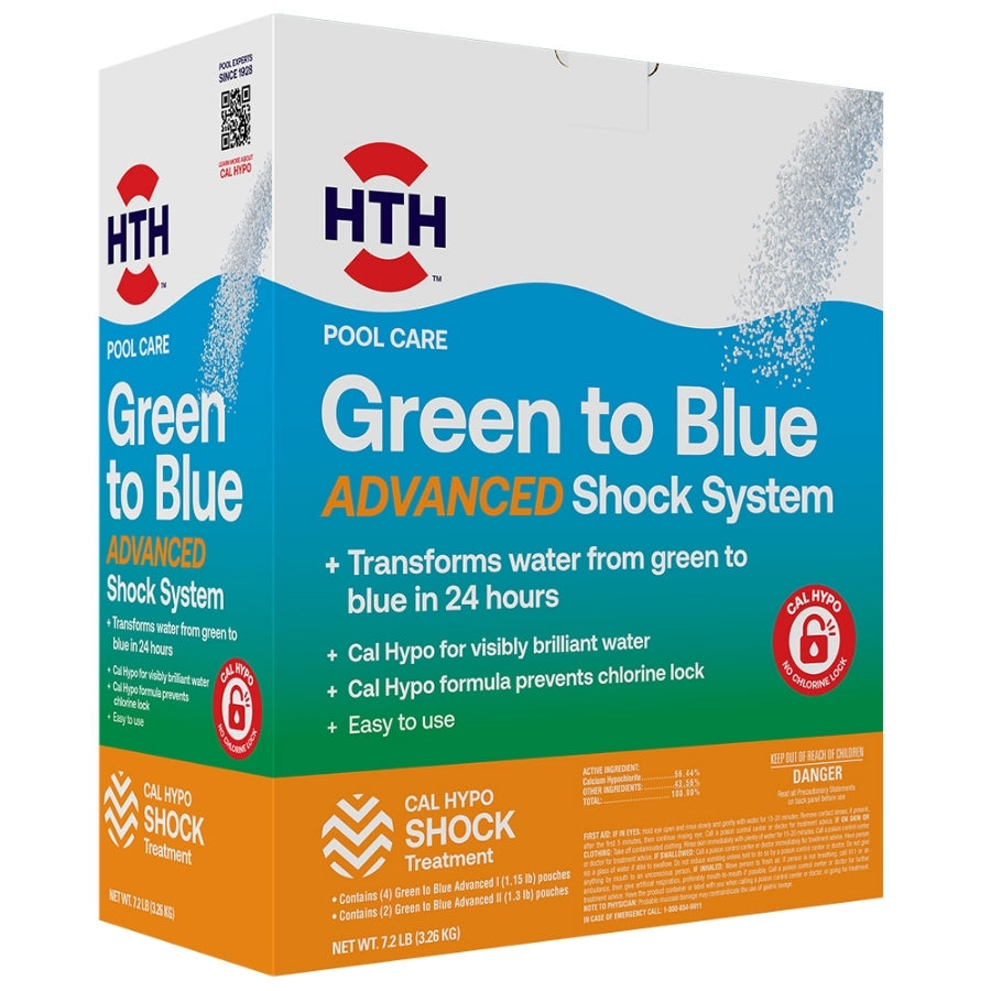 HTH™ Pool Care Green to Blue Advanced: Blue Pool Shock