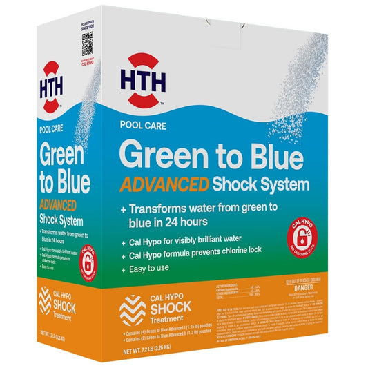 HTH™ Pool Care Green to Blue Advanced: Blue Pool Shock