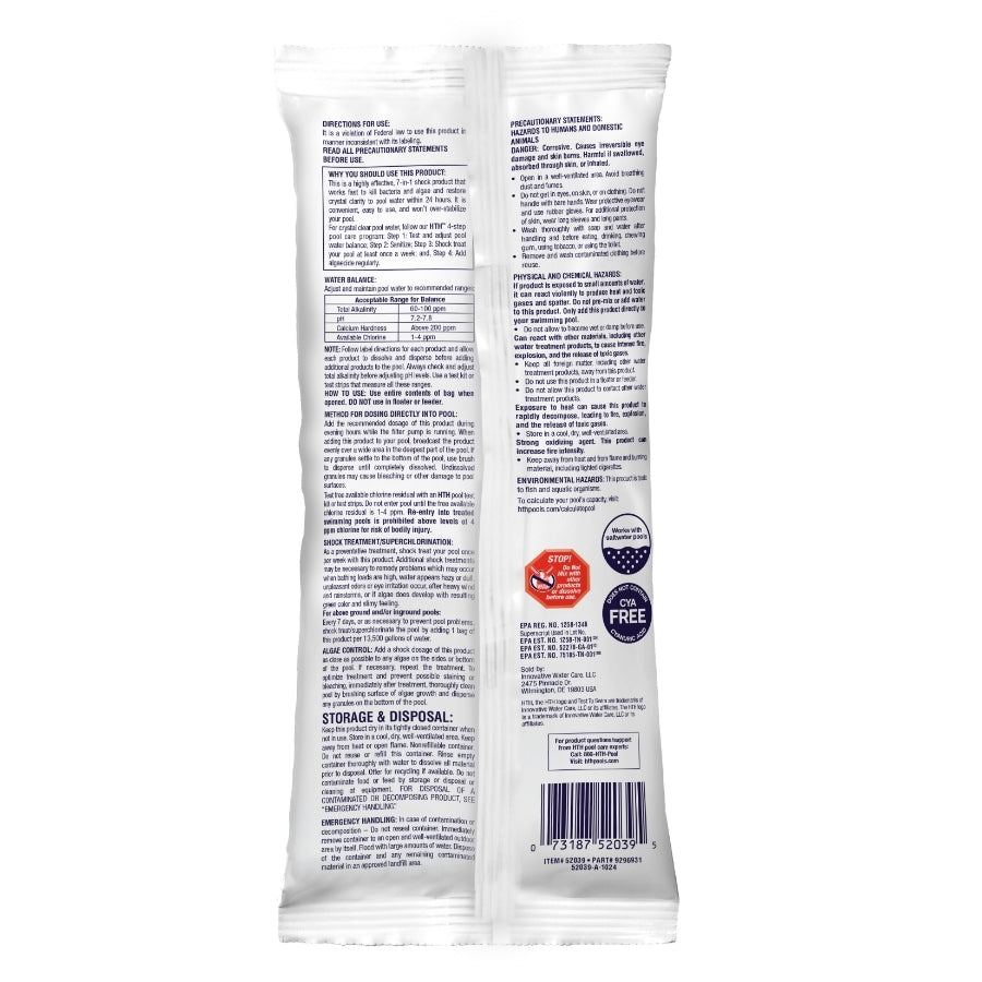 HTH™ Pool Care Shock Ultra: All-in-1 Cal Hypo Pool Shock