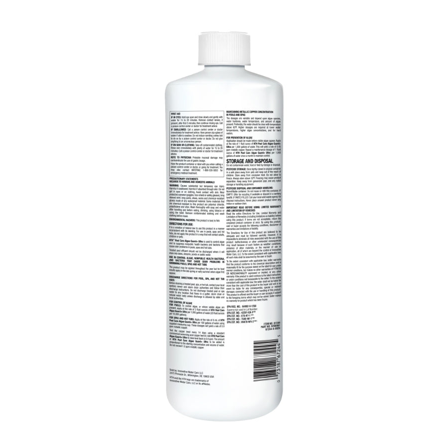 HTH Algae Guard Ultra 1 qt front of bottle 