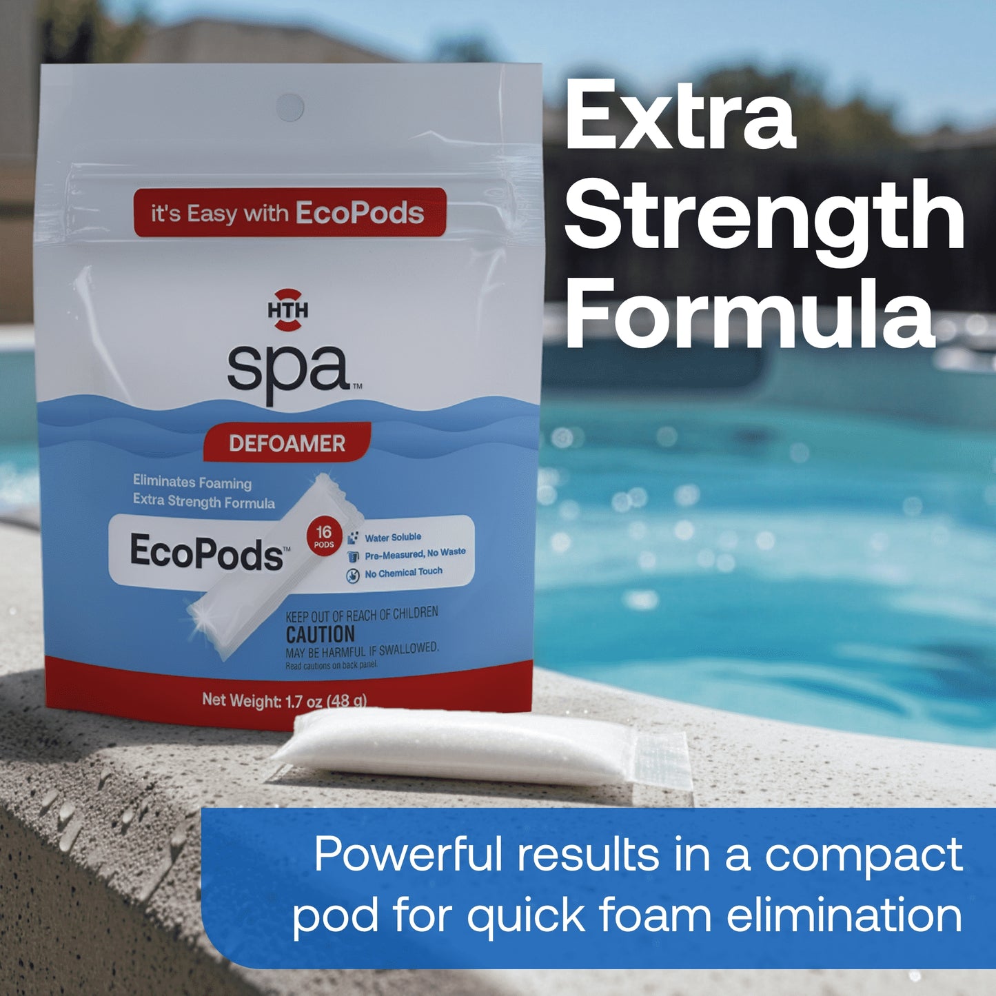 HTH spa™ Care Defoamer EcoPods: Spa Defoamer for Hot Tub