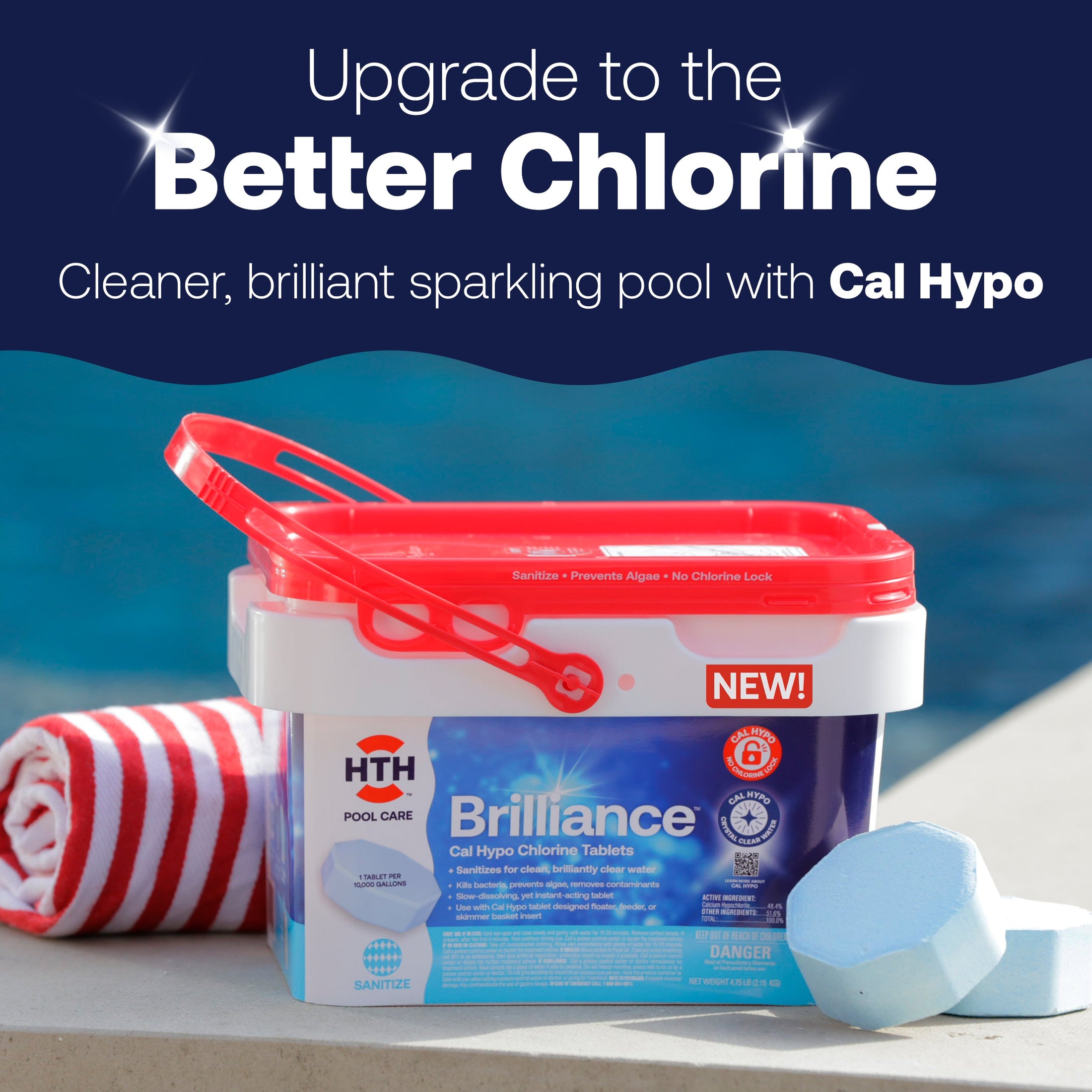 Cal-Hypo 73% Swimming Pool Chlorine – 25 Lbs Bucket – Granular Water Treatment