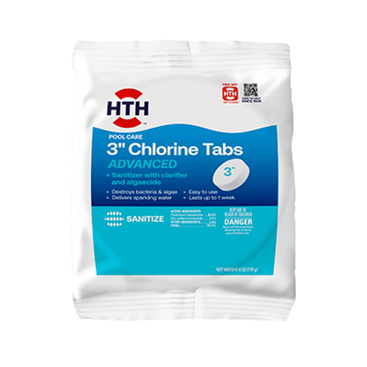 front of hth advanced 3 inch chlorine tablets