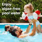 family enjoying clear algae-free pool water