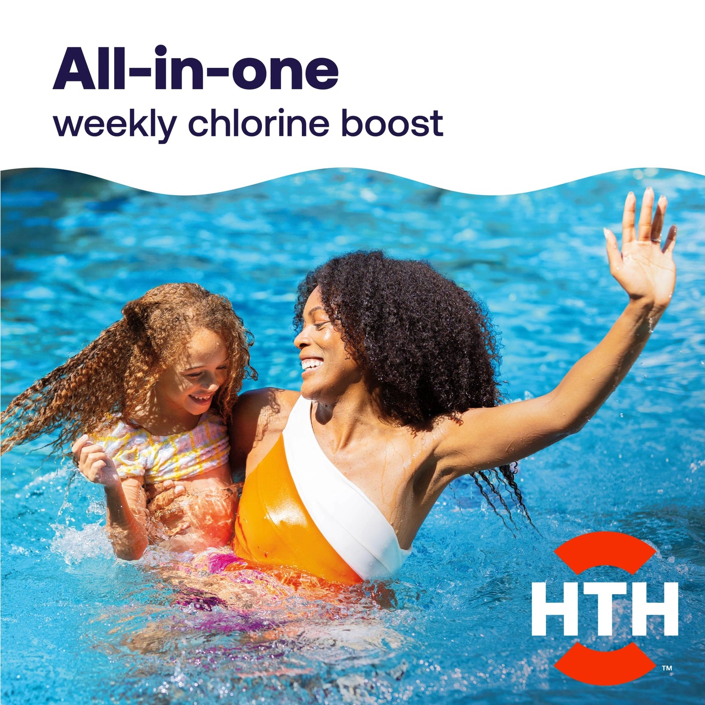 family swims beneath all in one pool shock message