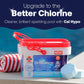 cal hypo chlorine tablets beside sparkling pool water