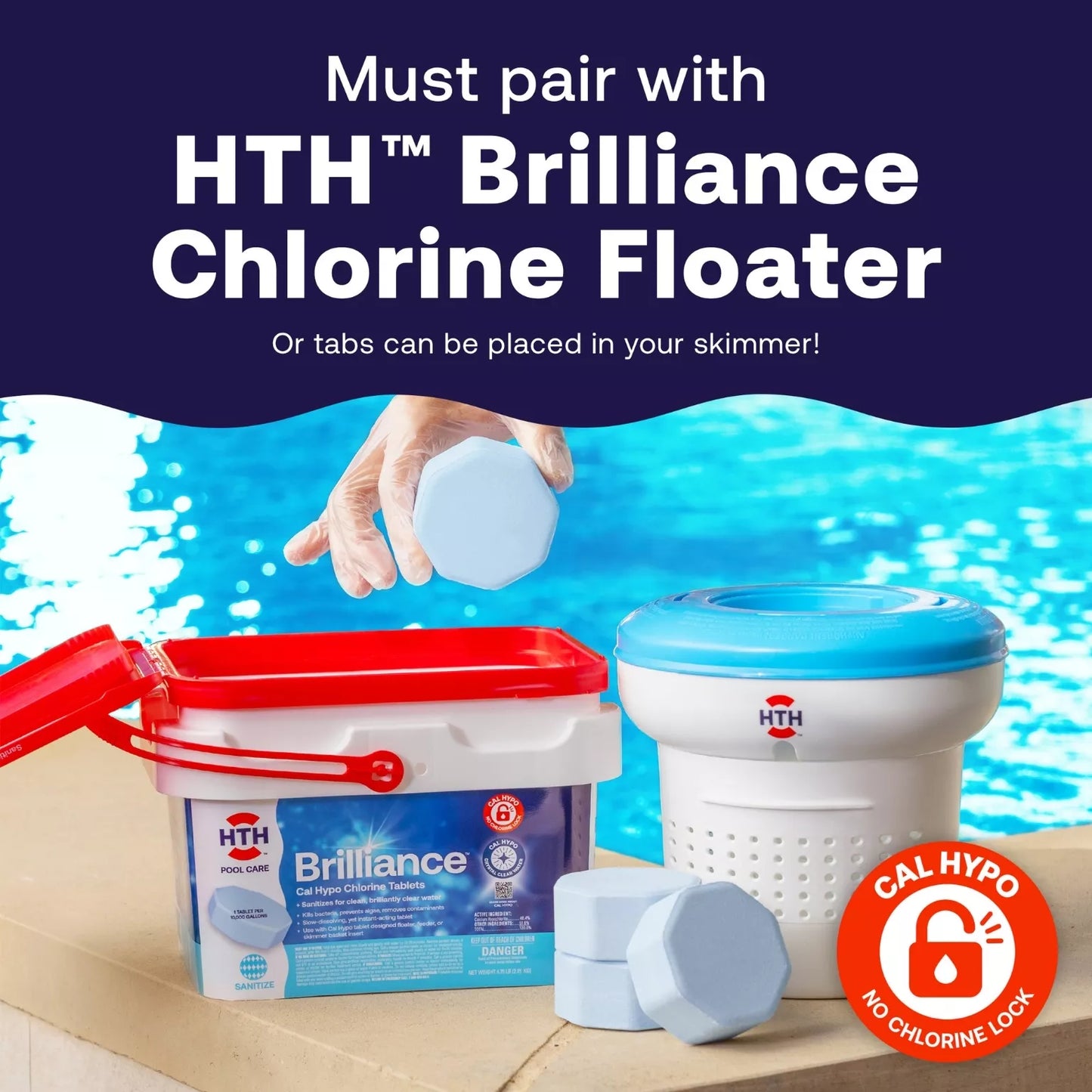 unstabilized chlorine tablets pair with brilliance chlorine floater