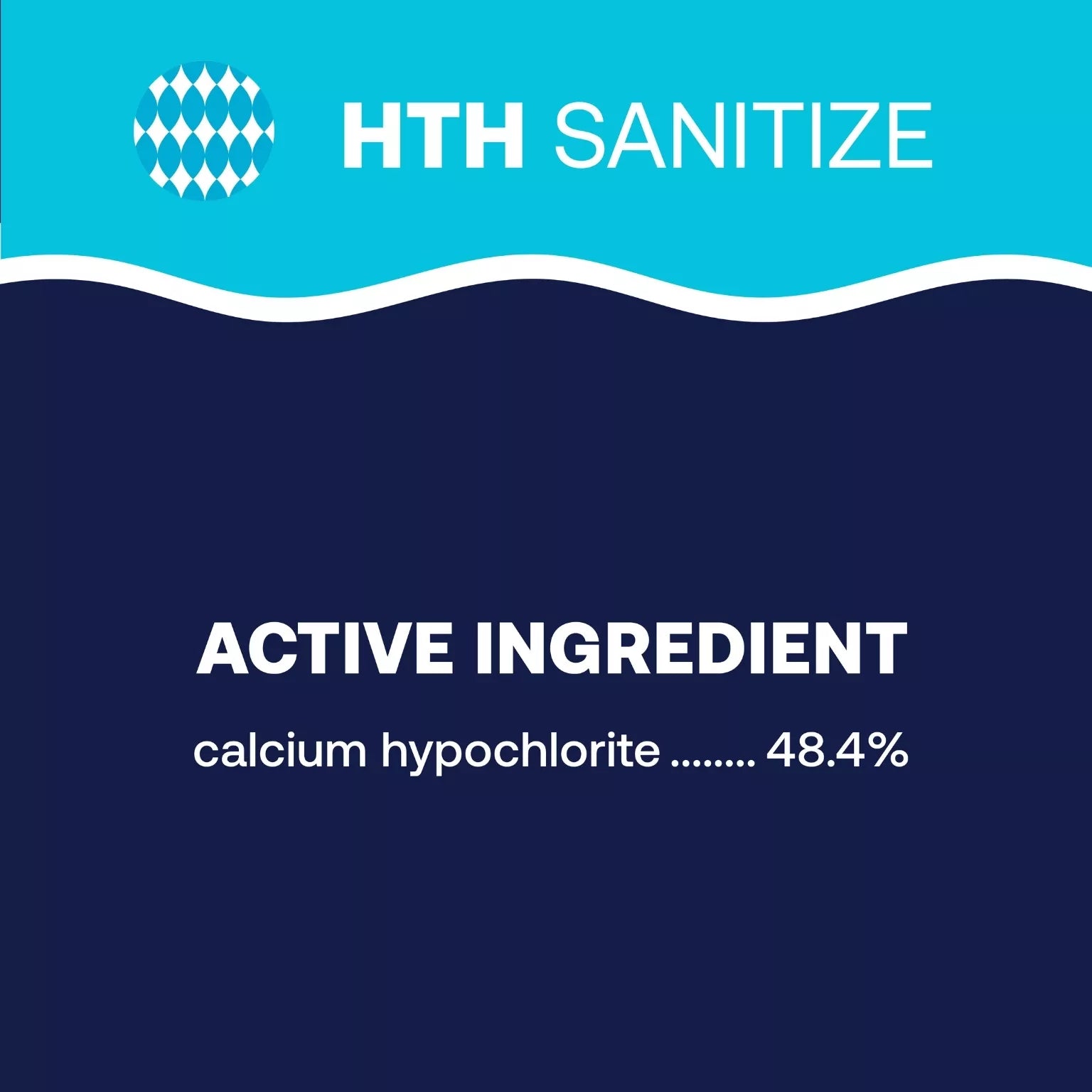 calcium hypochlorite active ingredient shown at 48.4 percent