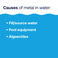 common causes of metal stains in pool water