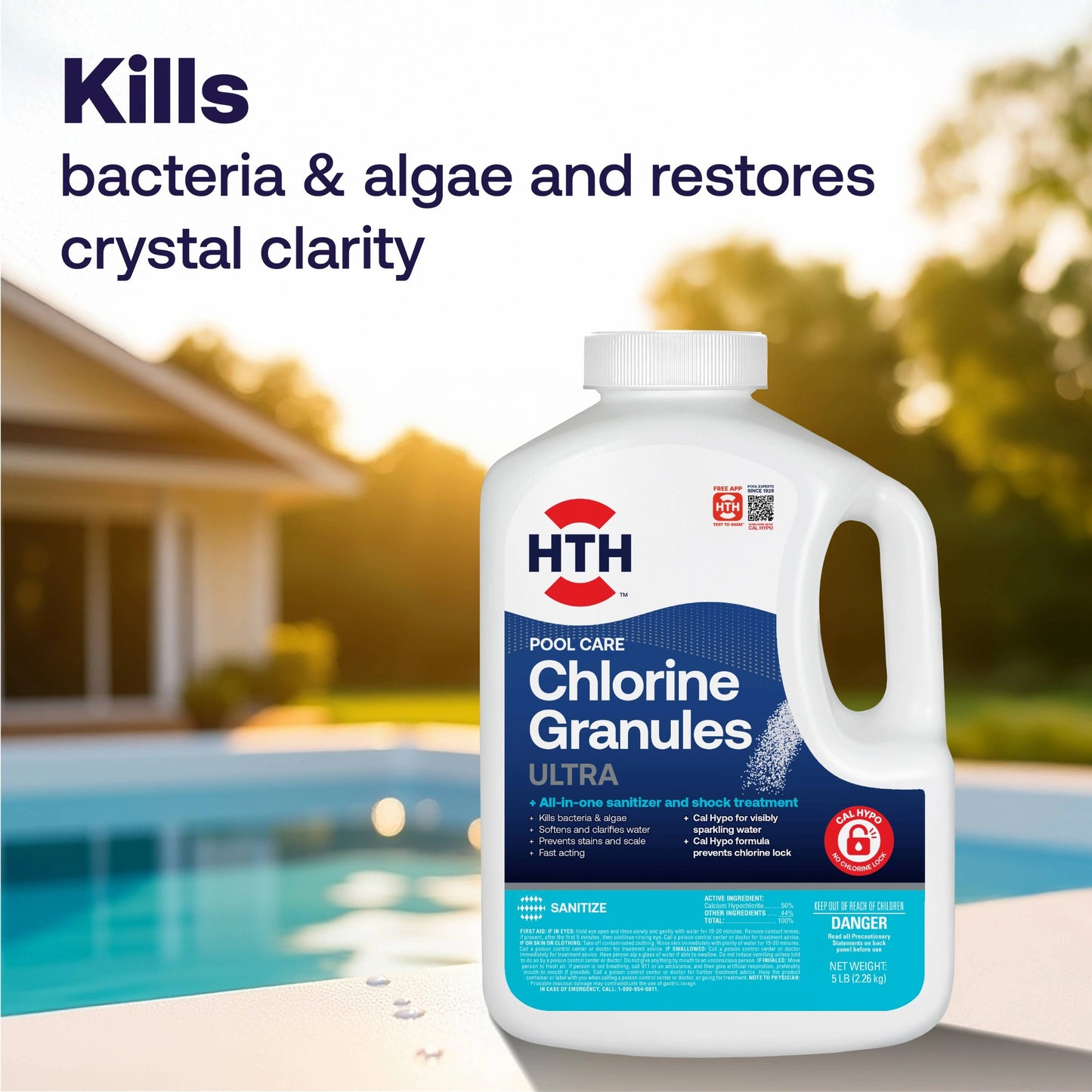 pool chlorine granules kill bacteria algae and restore clarity