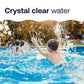 children splash in clear water treated with chlorine tablets