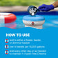 gloved hand adds chlorine tablets to pool floater