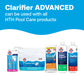pool clarifier displayed with compatible hth pool products