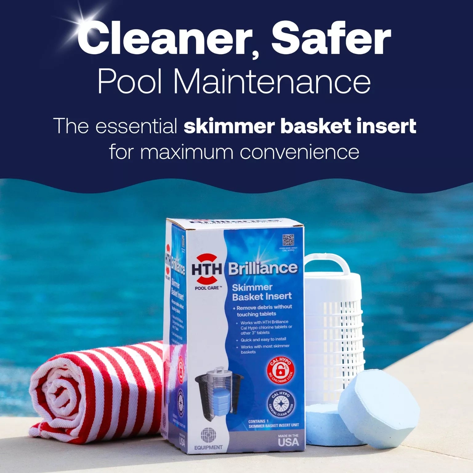 hth brilliance insert supports cleaner pool maintenance