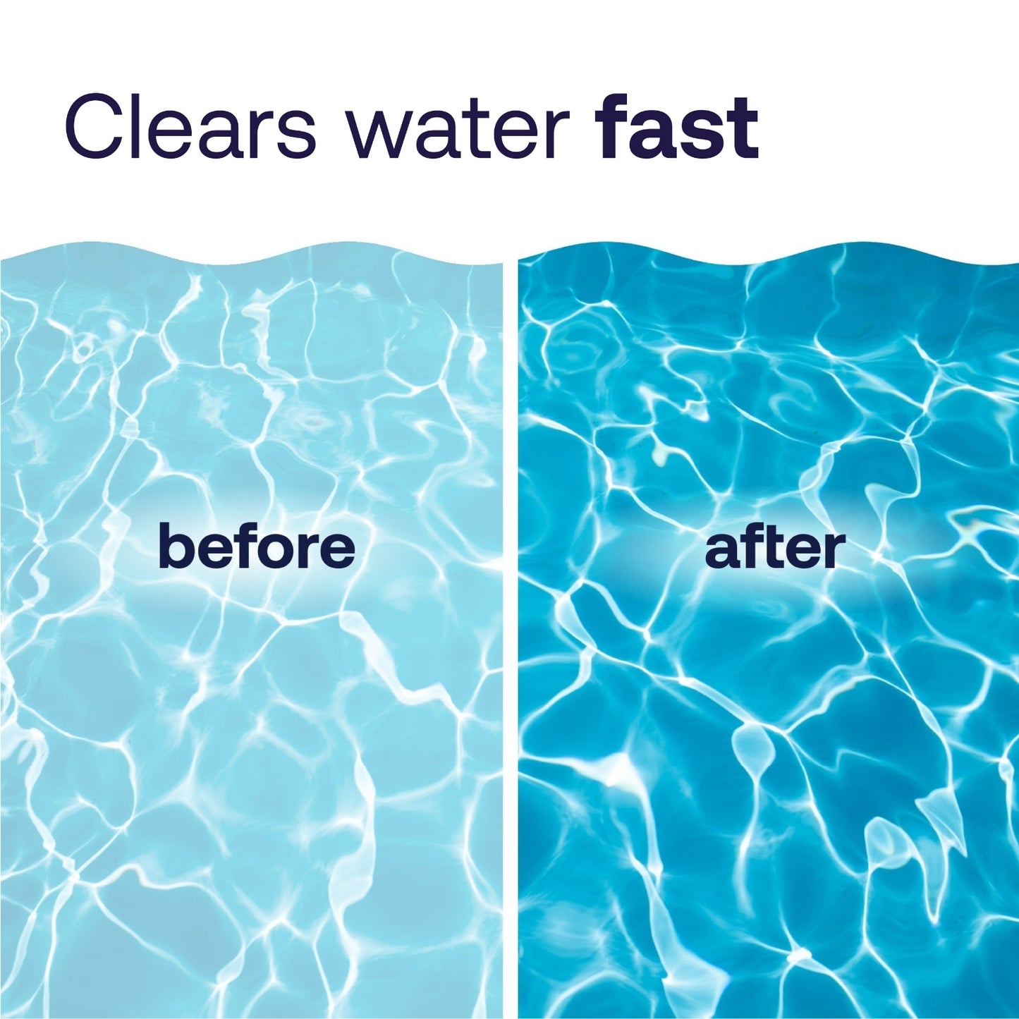 before and after cloudy pool water treatment