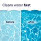 before and after cloudy pool water treatment