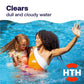 swimmers enjoying clear water after pool flocculant treatment