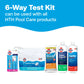 pool chemical test kit displayed with compatible products
