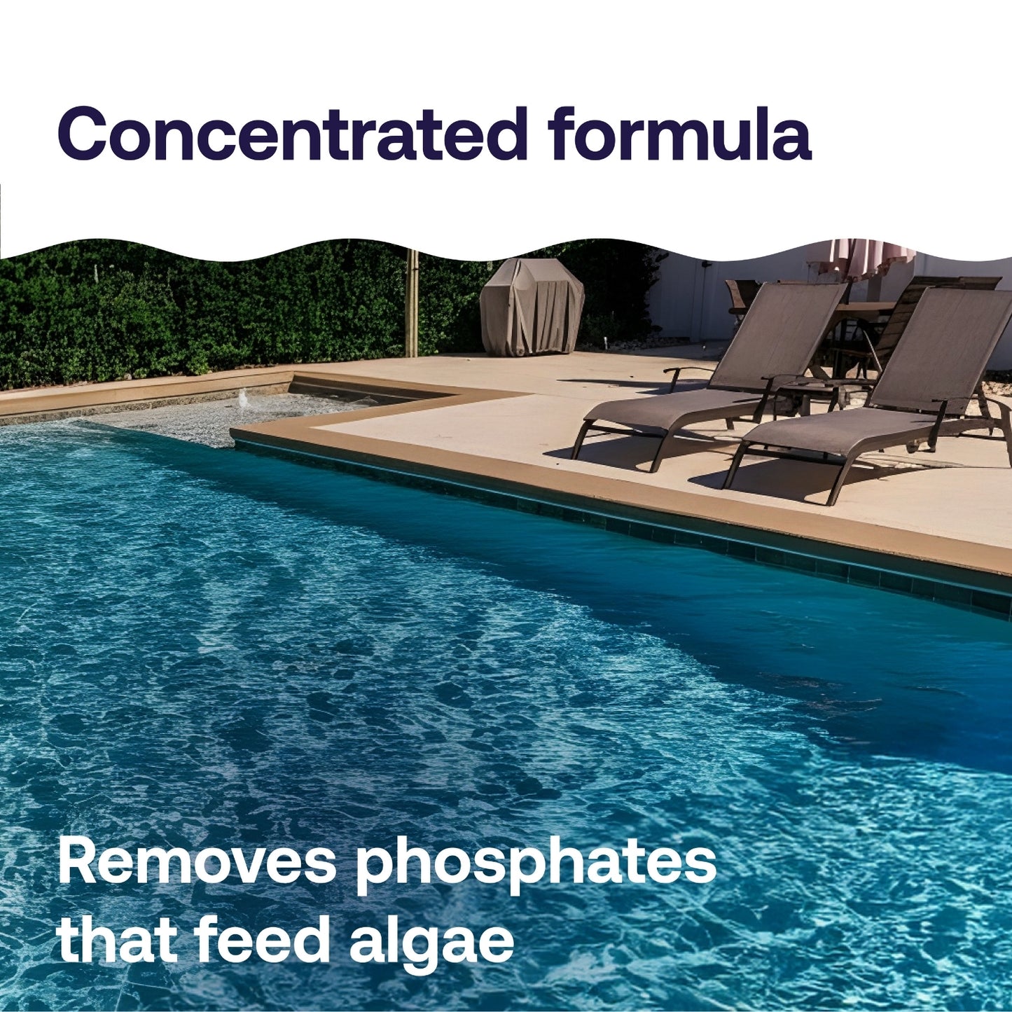 concentrated phosphate remover helps prevent pool algae growth