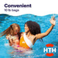 mother and child beneath convenient bag message