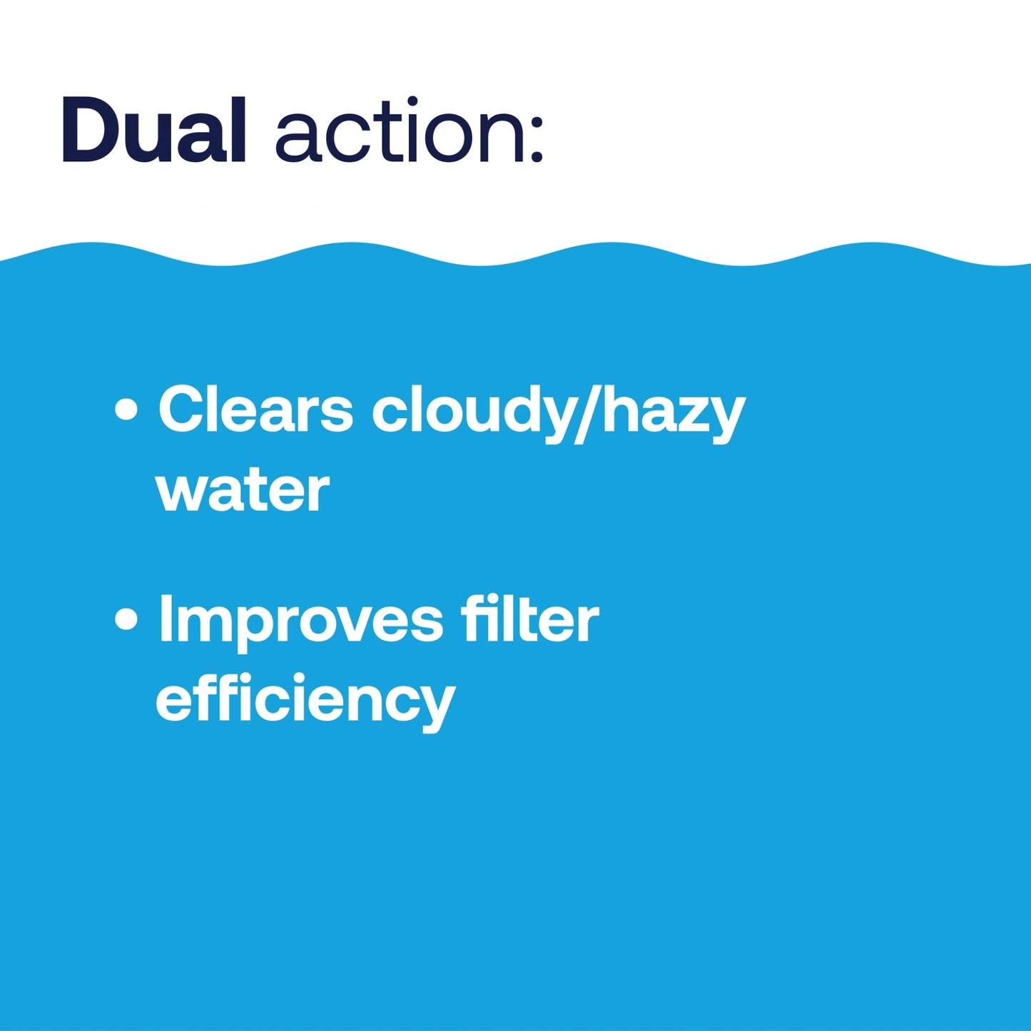 dual-action pool clarifier clears water and improves filtration