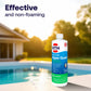 effective non-foaming algaecide displayed beside clear pool