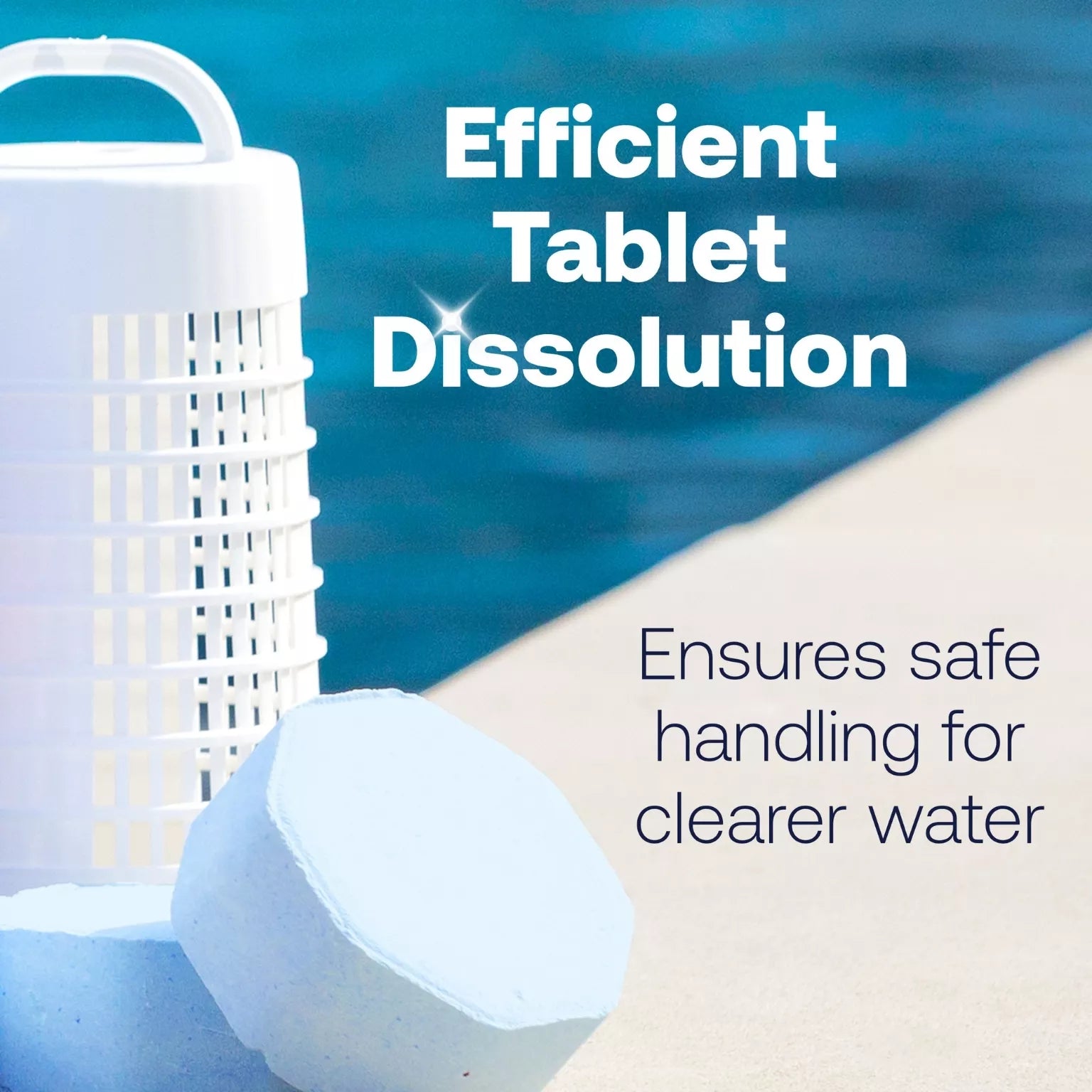 skimmer basket insert supports efficient tablet dissolution