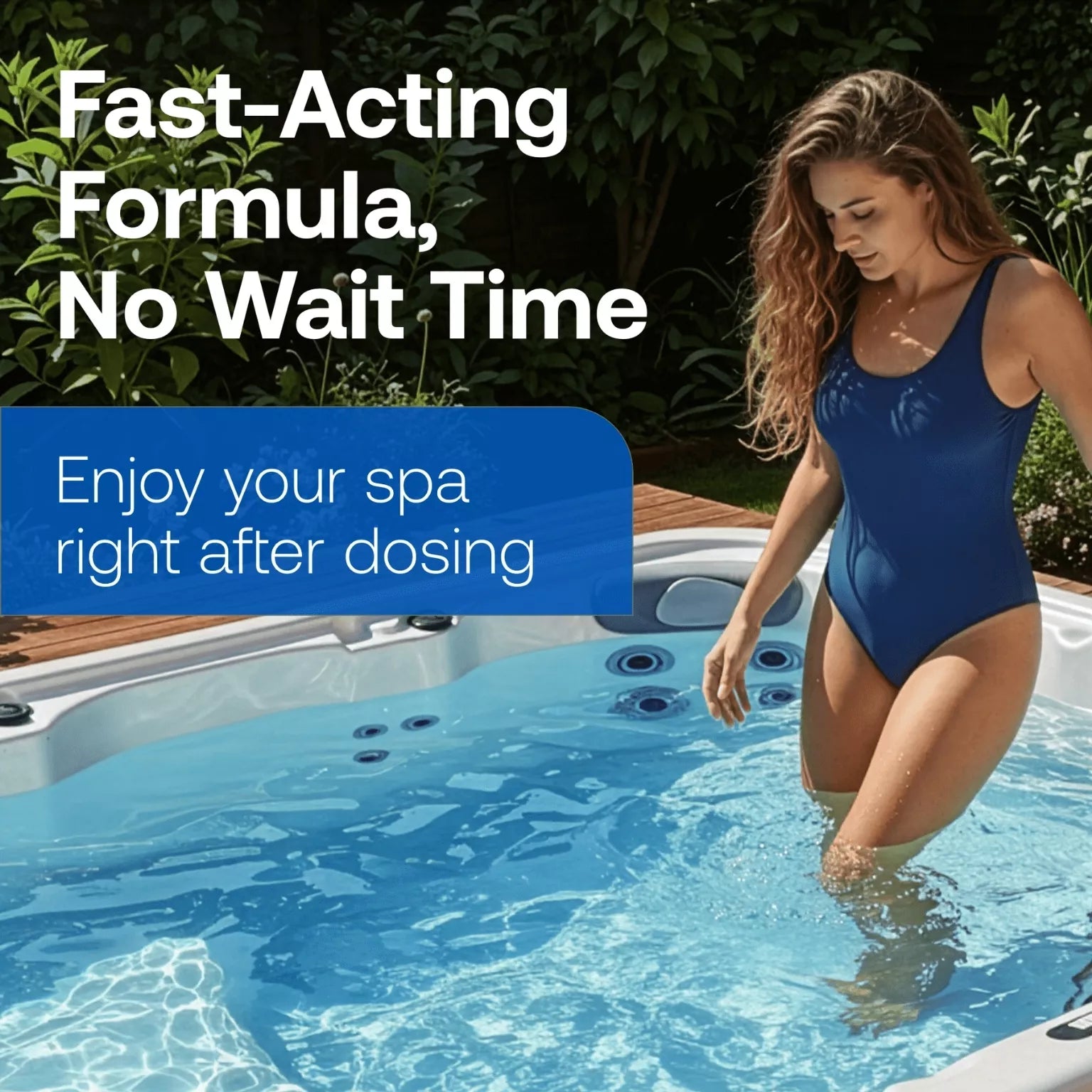 fast-acting hot tub bromine formula requires no wait time after dosing