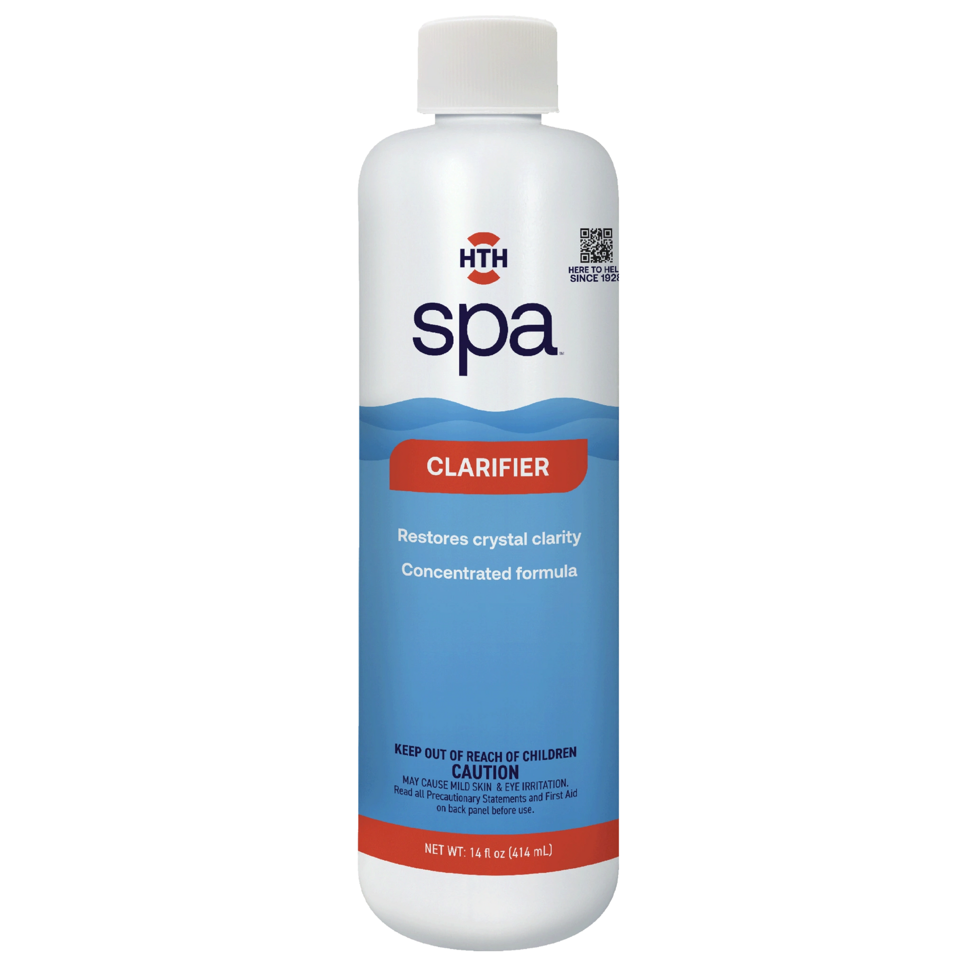 HTH spa hot tub clarifier 14-ounce bottle front