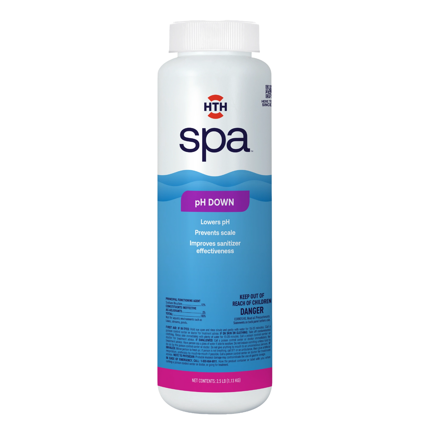 hth hot tub ph decreaser 2.5 lb front