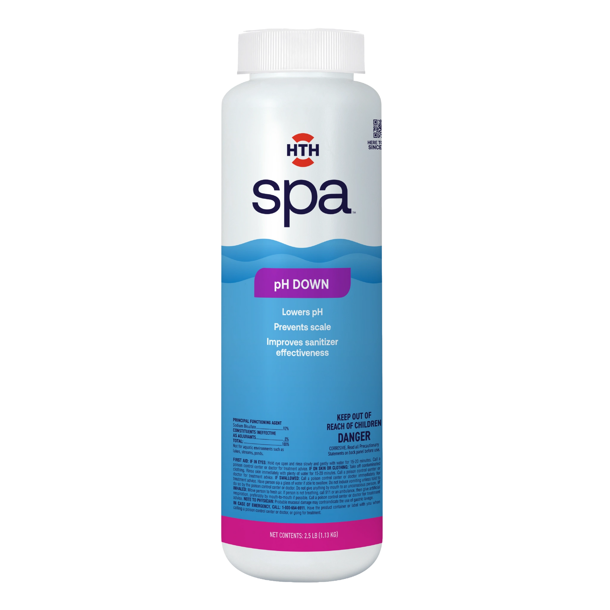 hth hot tub ph decreaser 2.5 lb front