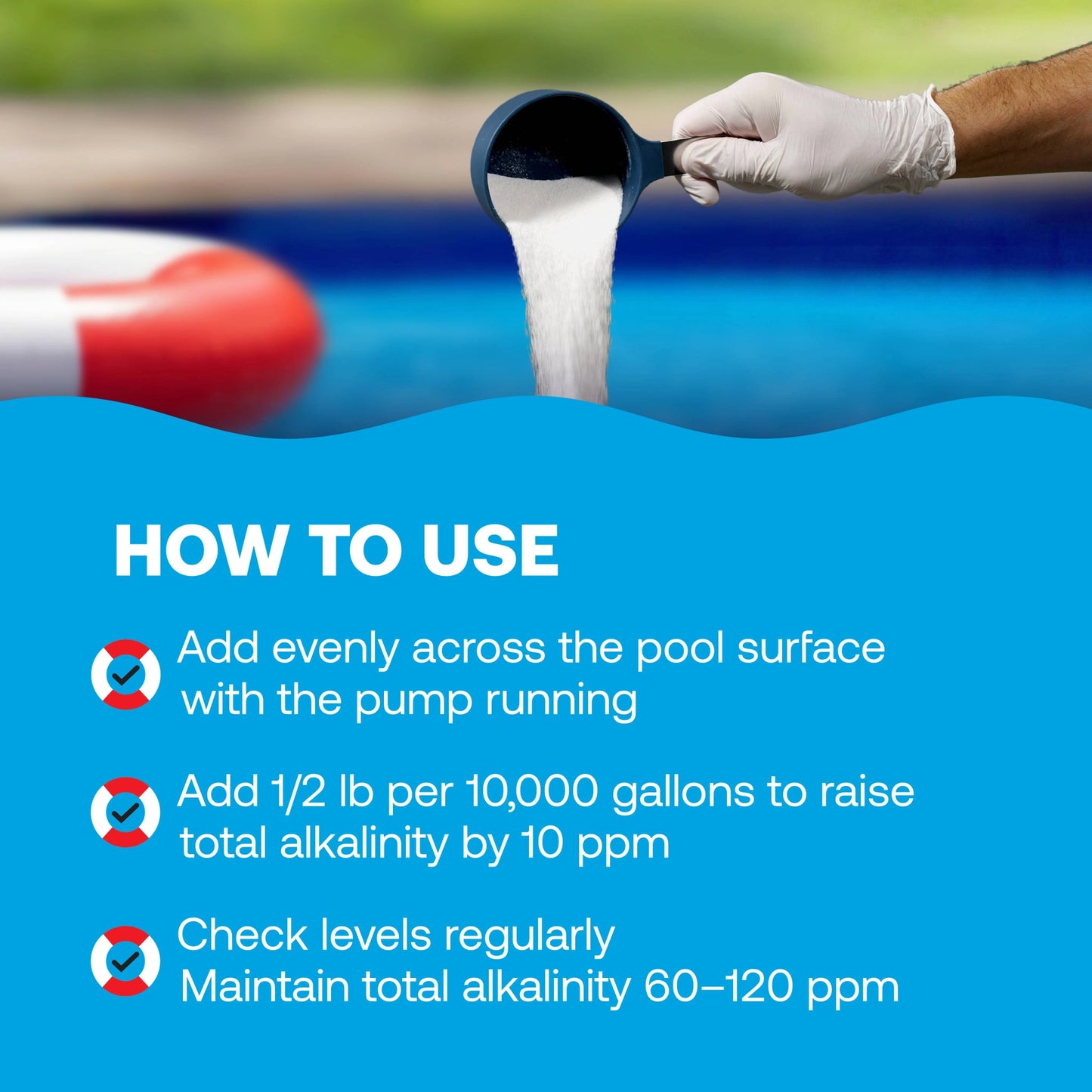 graphic explaining how to increase pool alkalinity