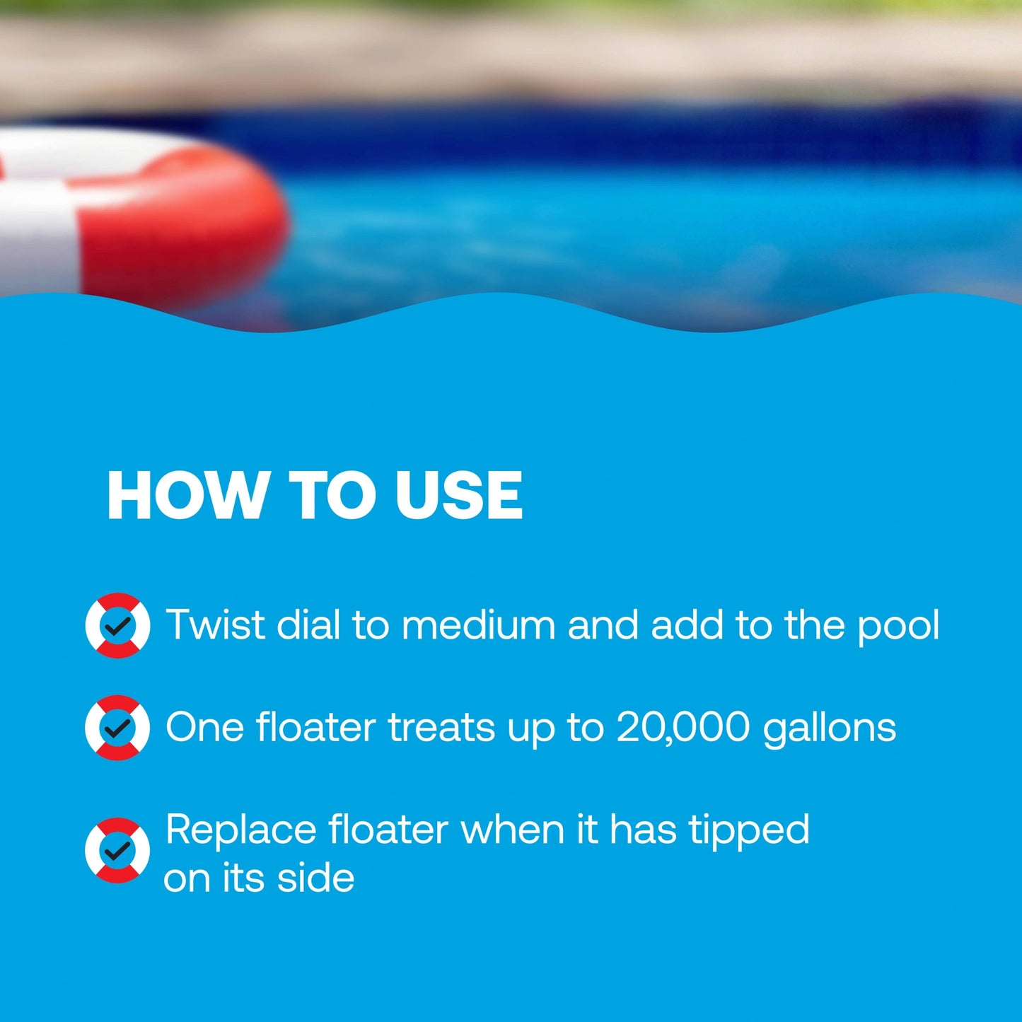 instructions explain how to use a chlorine floater