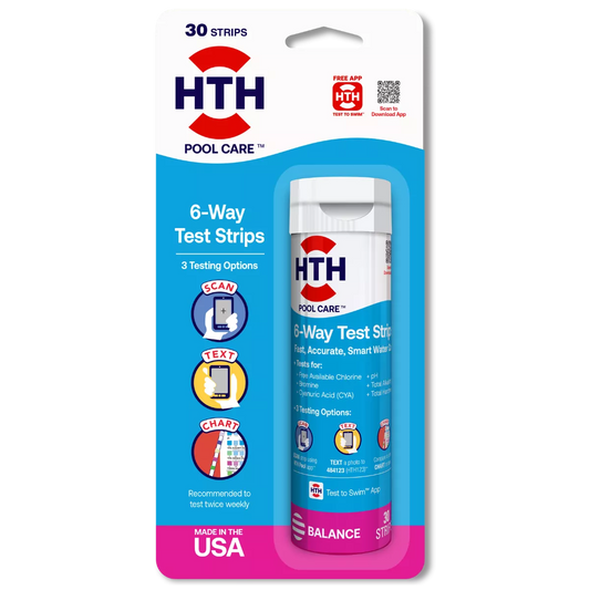 HTH 6-way pool water test strips kit