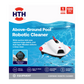 HTH Above-Ground Pool Robotic Cleaner retail packaging showing cordless robotic pool cleaner with wide suction inlet and dual-layer filtration.