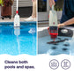HTH cordless handheld vacuum cleaning both swimming pools and spas with versatile handheld operation.