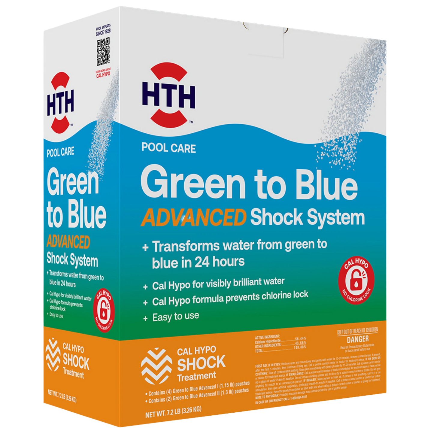 front of hth green to blue pool treatment kit