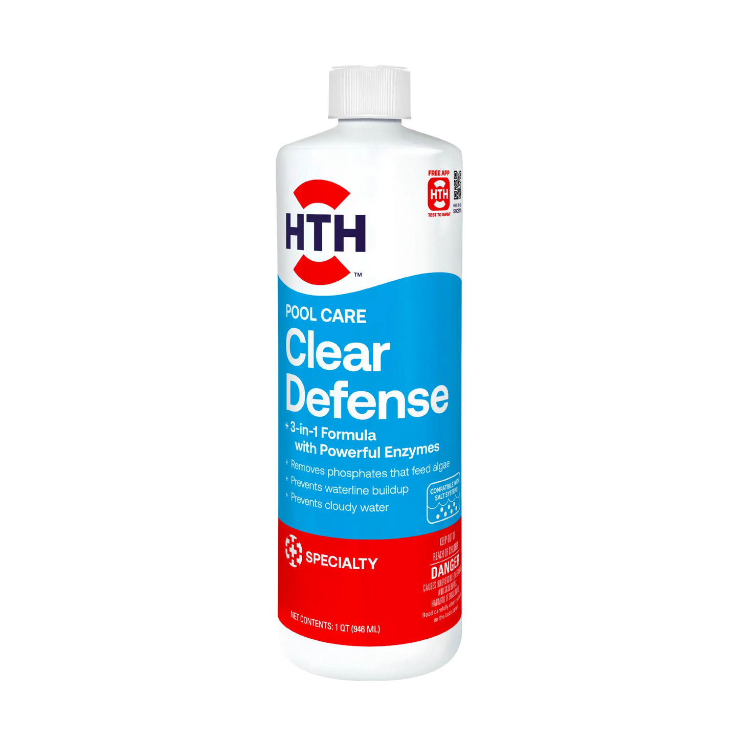hth pool algae preventer clear defense bottle
