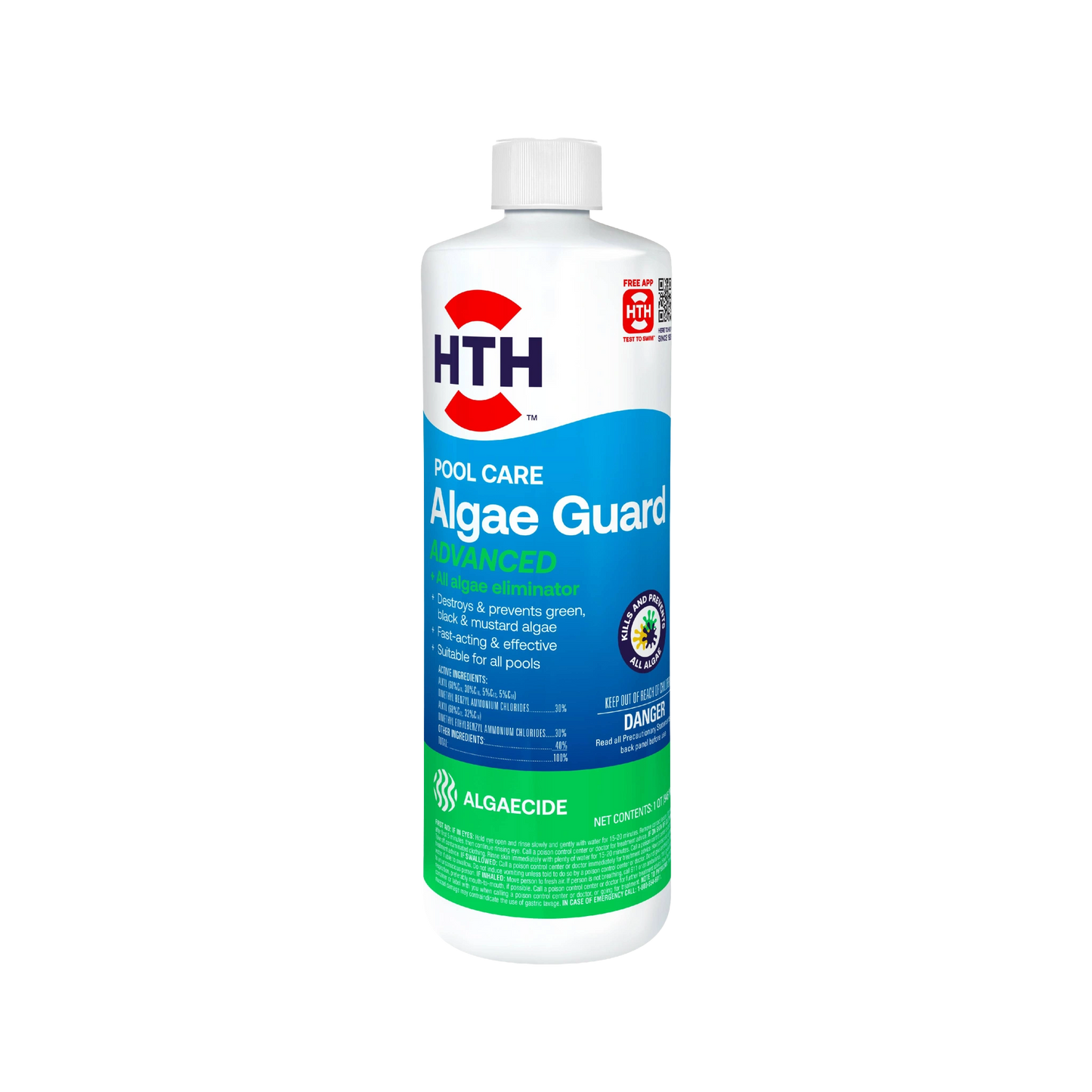 hth pool algaecides advanced one quart bottle